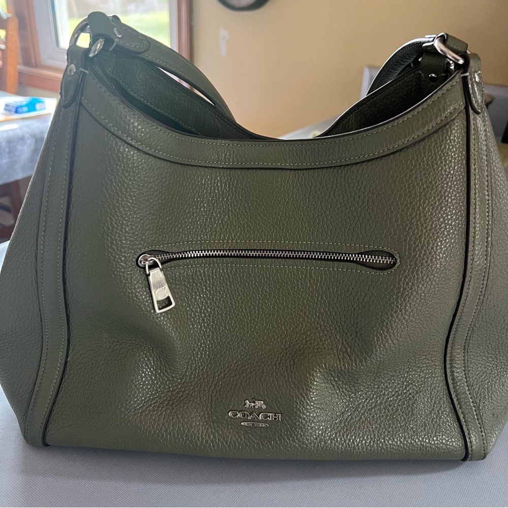 Coach Green Leather Hobo Bag with Timeless Design